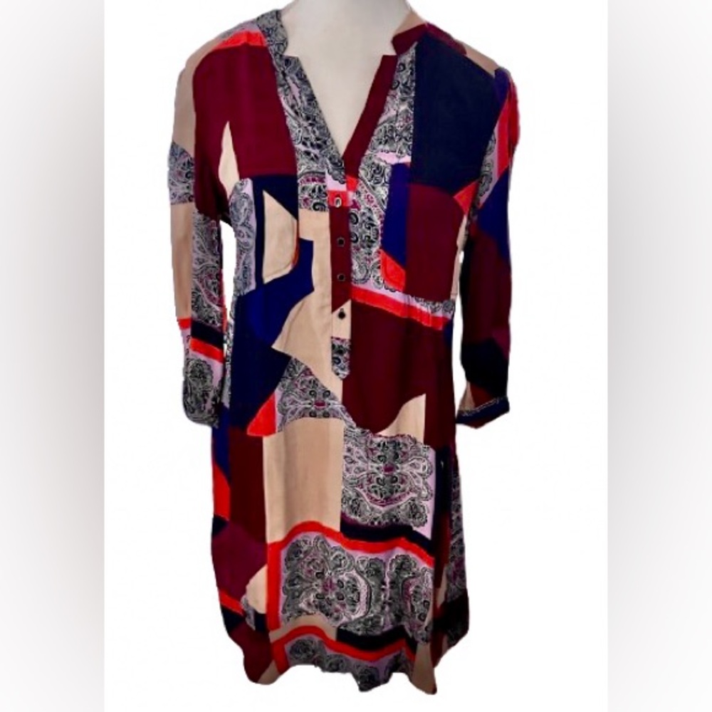 Maeve Anthropologie Patchwork Patterned Dress Sma… - image 1